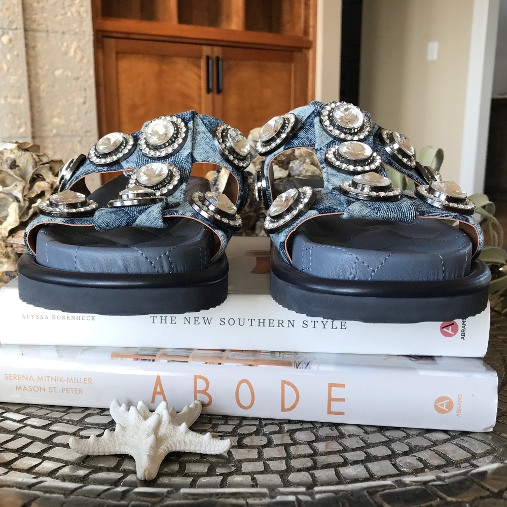 KURT GEIGER LONDON ORSON CRYSTAL SLIDE SANDAL - Picture 3 of 14